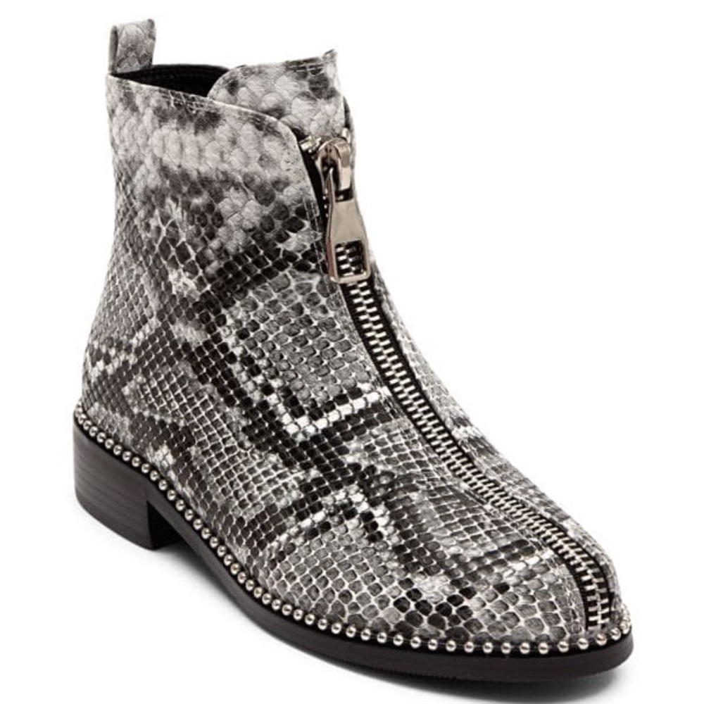 NINETY UNION
Zippy Snake Embossed Zip Ankle Boots